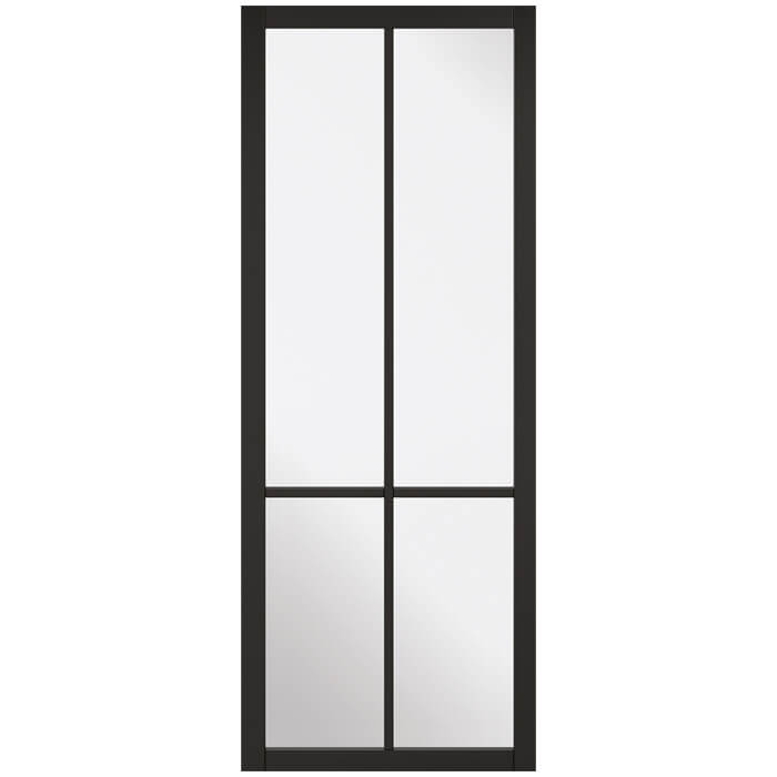 LPD Liberty Black Primed 4-Lites Internal Glazed Door