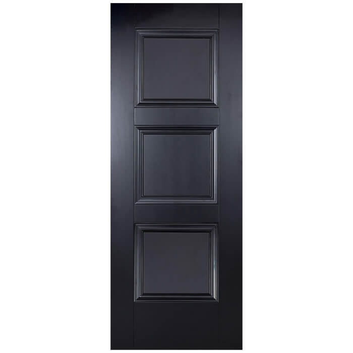 LPD Amsterdam Black Primed Plus 3-Panels Internal Fire Door