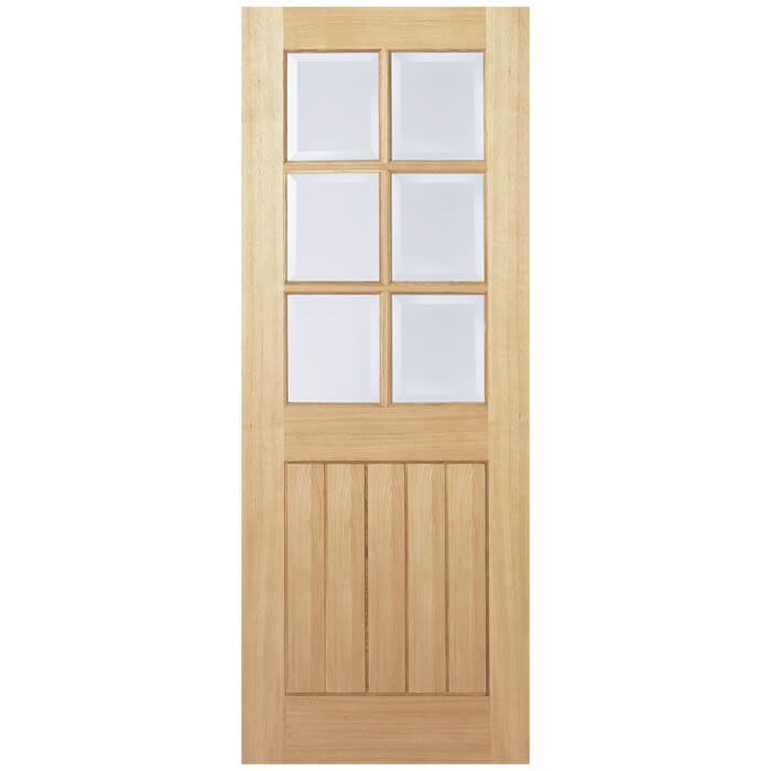 LPD Mexicano Pre-Finished Oak 5-Panels 6-Lites Internal Glazed Door