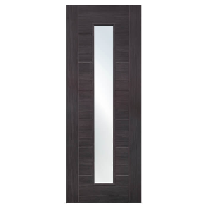 XL Joinery Palermo Laminate Umber Grey 7-Panels 1-Lite Internal Glazed Door