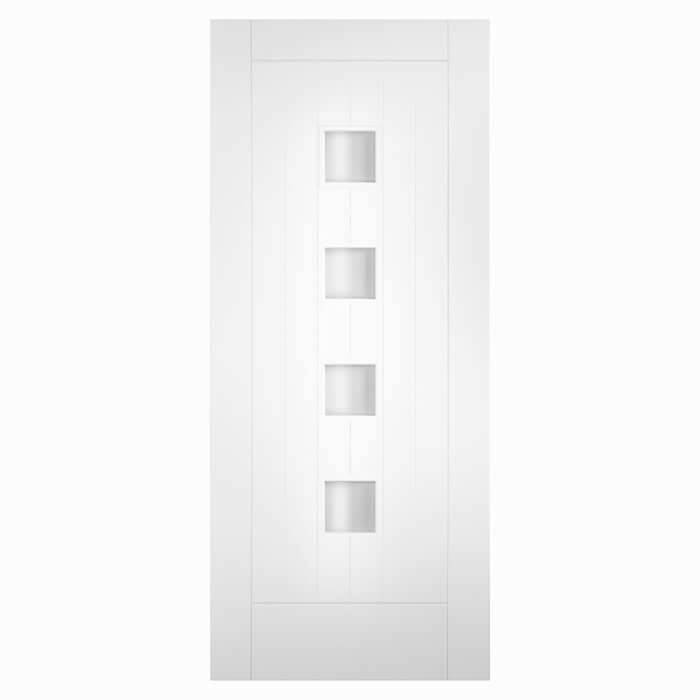 XL Joinery Siena White Primed 4-Lites External Obscure Glazed Door