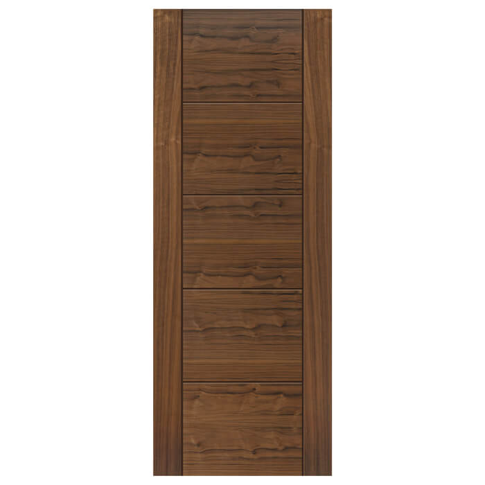 JB Kind Tigris Pre-Finished Walnut 5-Panels Internal Door