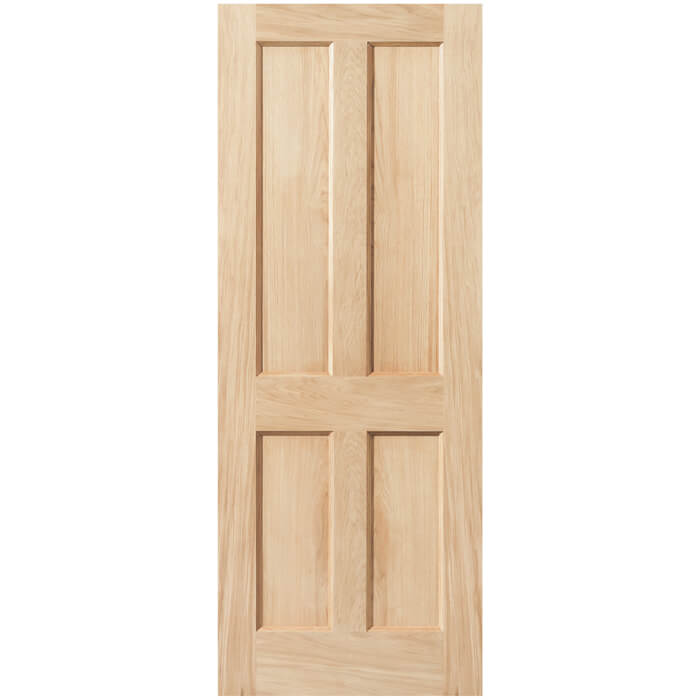 JB Kind Derwent Un-Finished Oak 4-Panels Internal Door