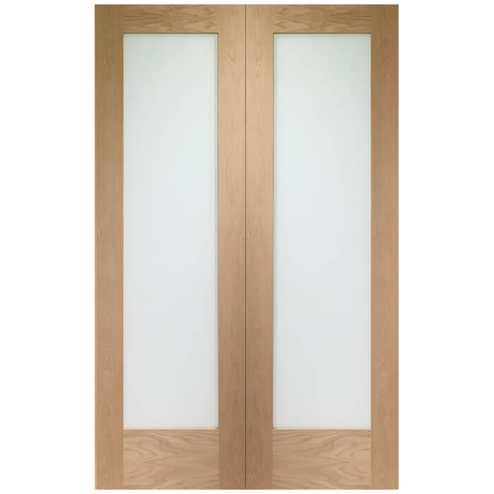 XL Joinery Pattern 10 Un-Finished Oak 2-Lites Glazed Internal Door Pair