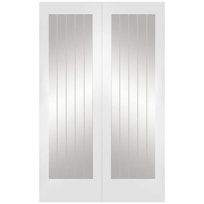 XL Joinery Suffolk White Primed 2-Lites Internal Glazed Door Pair