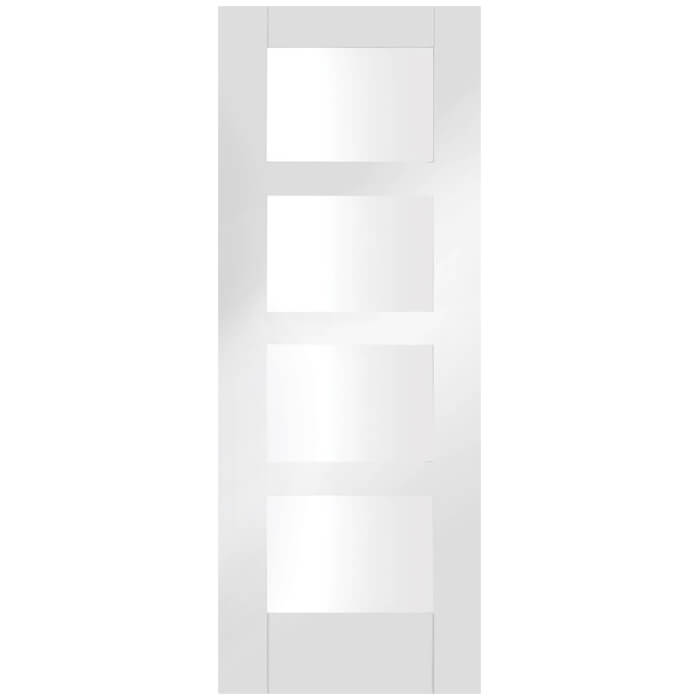 XL Joinery Shaker White Primed 4-Lites Internal Glazed Fire Door