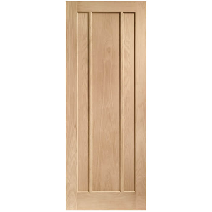 XL Joinery Worcester Un-Finished Oak 3-Panels Internal Fire Door