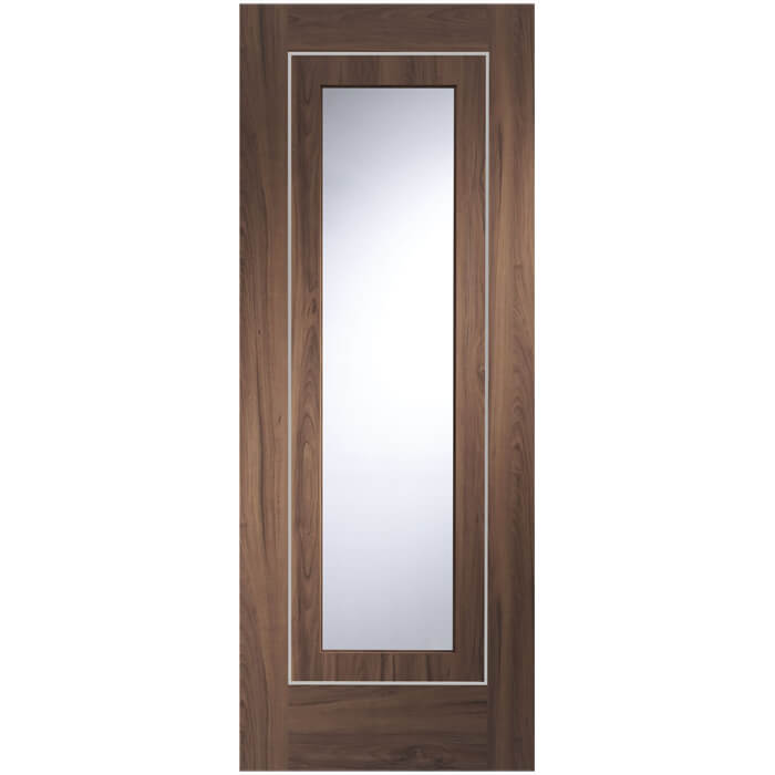 XL Joinery Varese Pre-Finished Walnut 1-Panel 1-Lite Internal Glazed Door