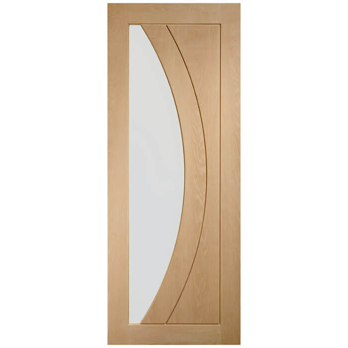 XL Joinery Salerno Un-Finished Oak 2-Panels 1-Lite Internal Glazed Door