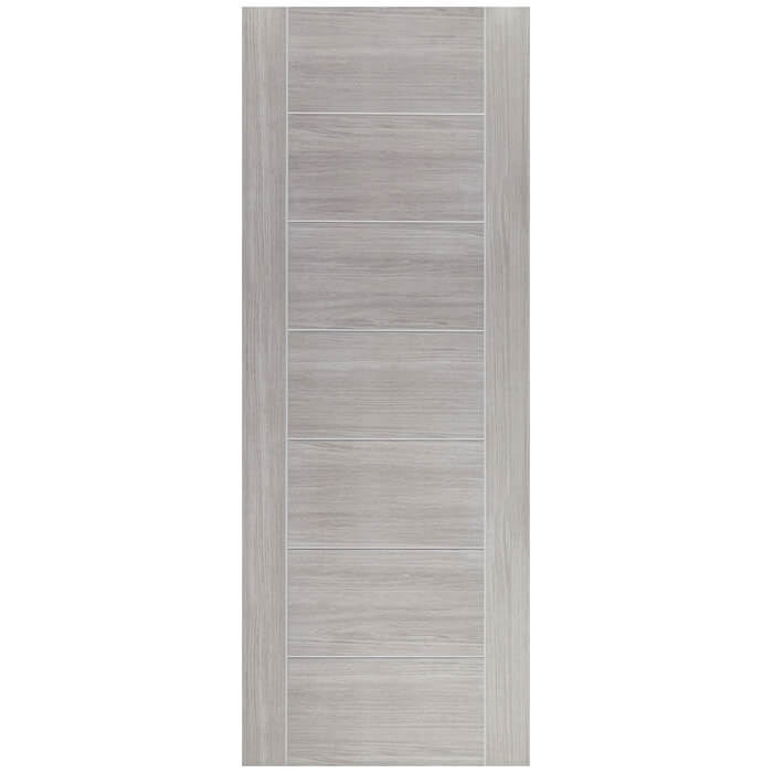 XL Joinery Palermo Fully-Finished White Grey Laminate 7-Panels Internal Door