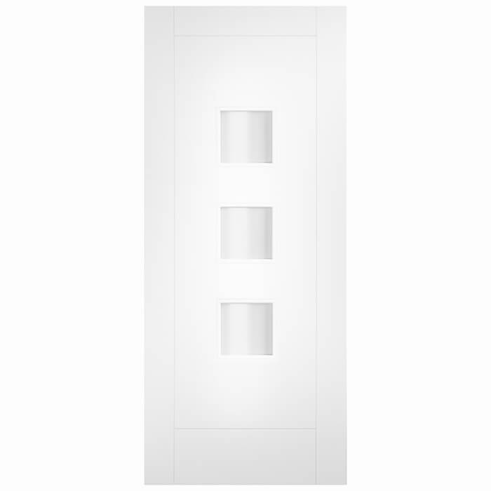 XL Joinery Turin White Primed 3-Lites External Obscure Glazed Door