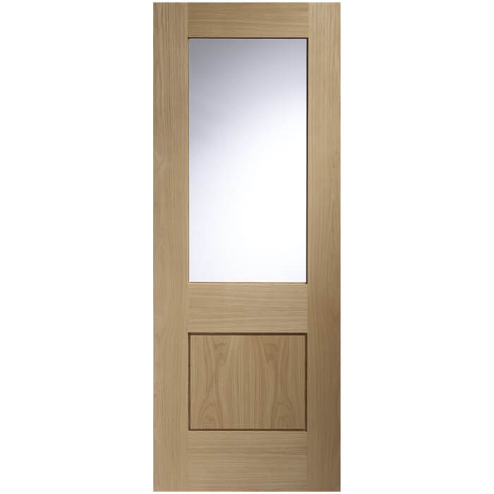 XL Joinery Piacenza Un-Finished Oak 1-Panel 1-Lite Internal Glazed Door