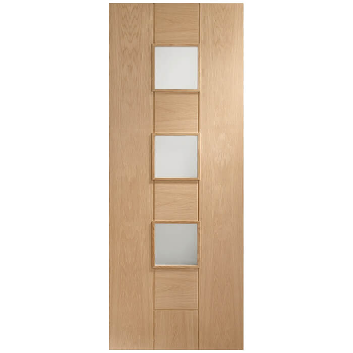 XL Joinery Messina Pre-Finished Oak 5-Panels 3-Lites Internal Glazed Door