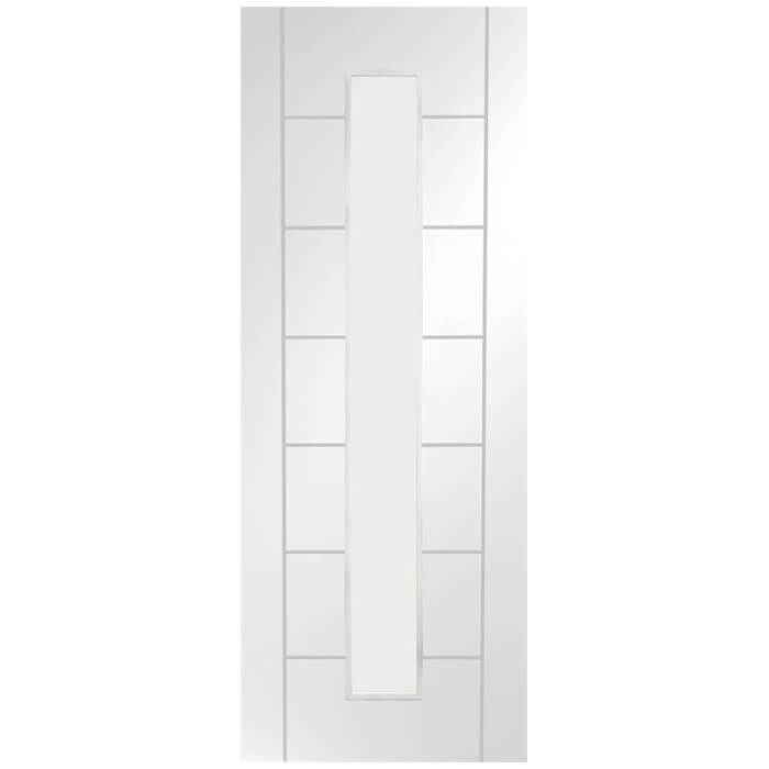 XL Joinery Palermo White Primed 7-Panels 1-Lite Internal Glazed Door