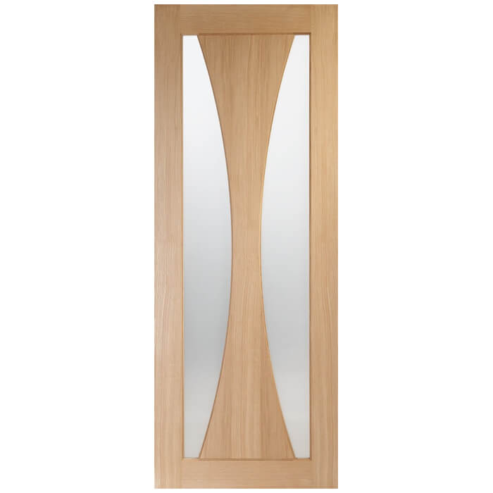 XL Joinery Verona Un-Finished Oak 1-Panel 2-Lites Internal Glazed Fire Door