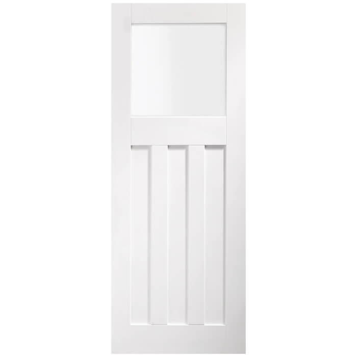 XL Joinery DX White Primed 3-Panels 1-Lite Internal Obscure Glazed Door