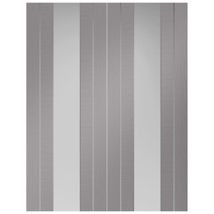 XL Joinery Forli Pre-Finished Light Grey Internal Glazed Door Pair