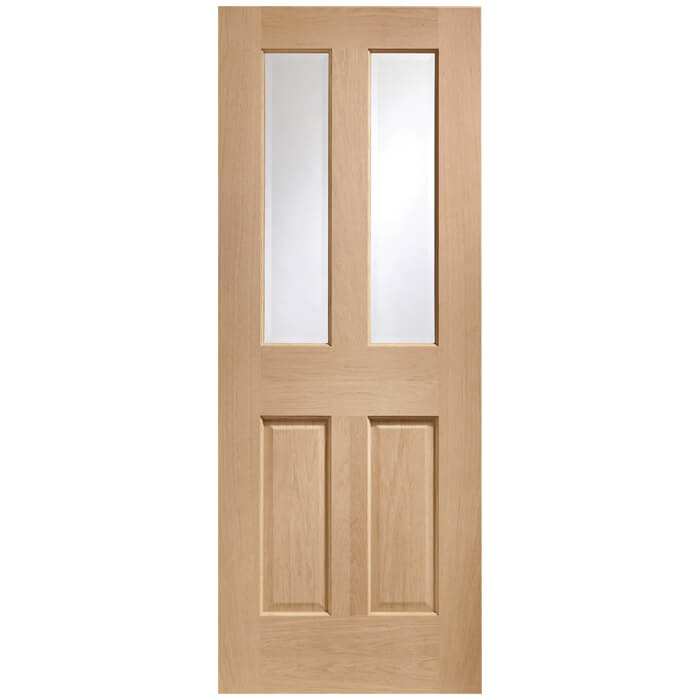 XL Joinery Malton Pre-Finished Oak 2-Panels 2-Lites Internal Glazed Door