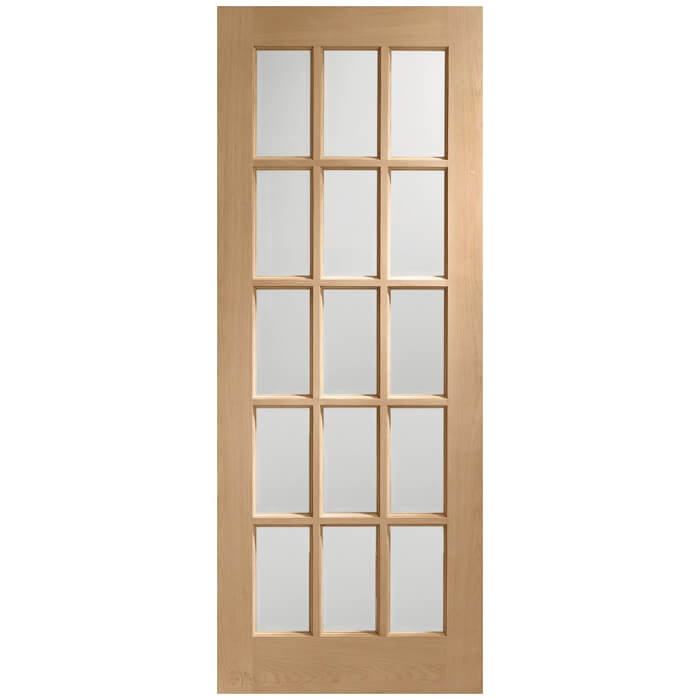 XL Joinery SA77 Un-Finished Oak 15-Lites Internal Glazed Door