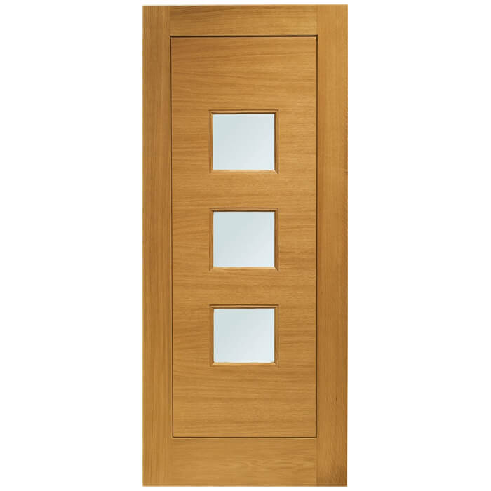 XL Joinery Turin Pre-Finished Oak 3-Lights External Obscure Glazed Door