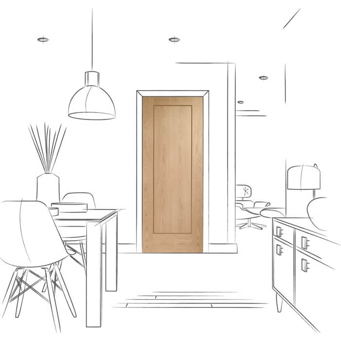 XL Joinery Pattern 10 Un-Finished Oak 1-Panel Internal Door