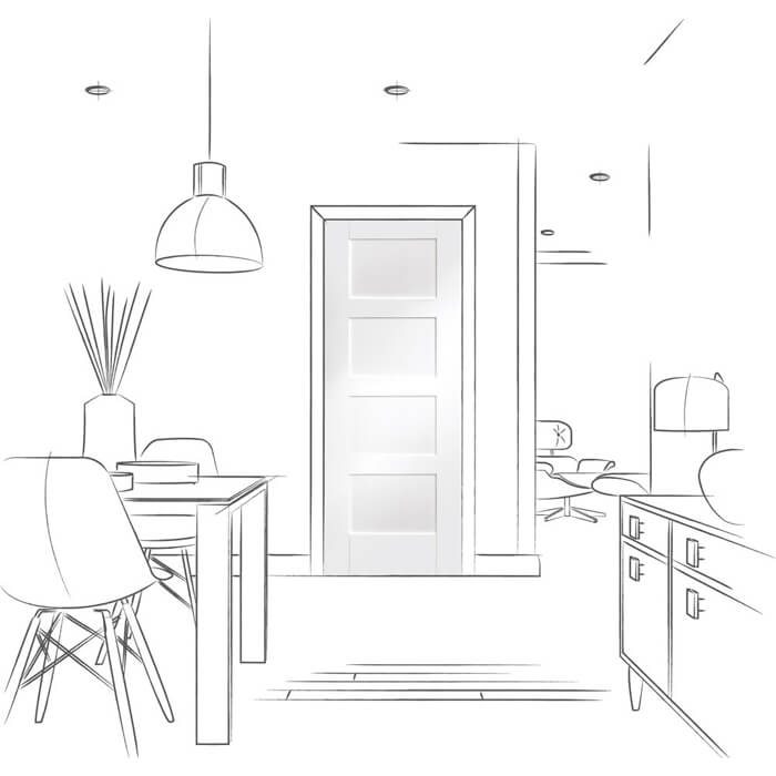 XL Joinery Shaker White Primed 4-Panels Internal Fire Door