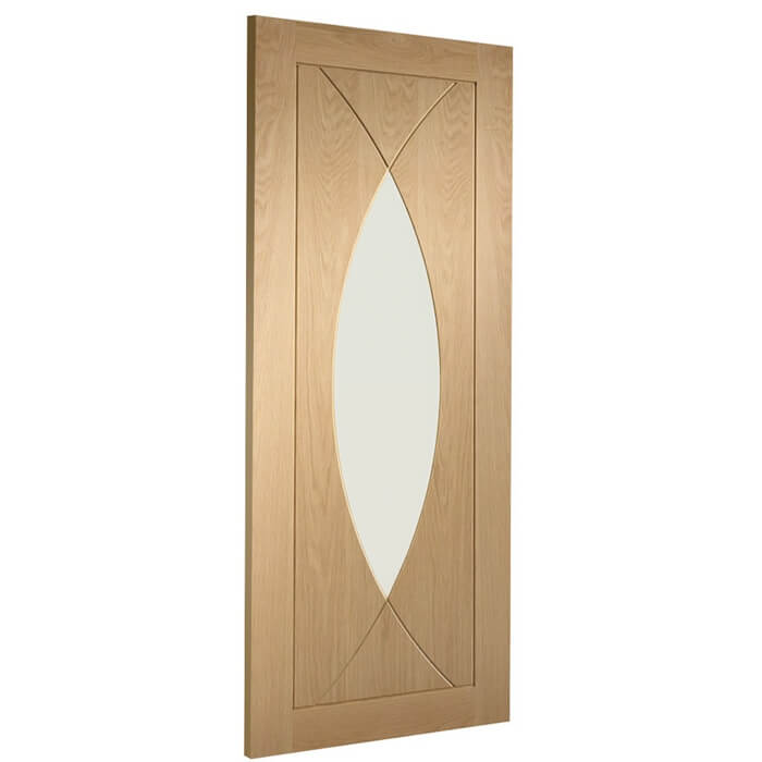 XL Joinery Pesaro Un-Finished Oak 4-Panels 1-Lite Internal Glazed Fire Door