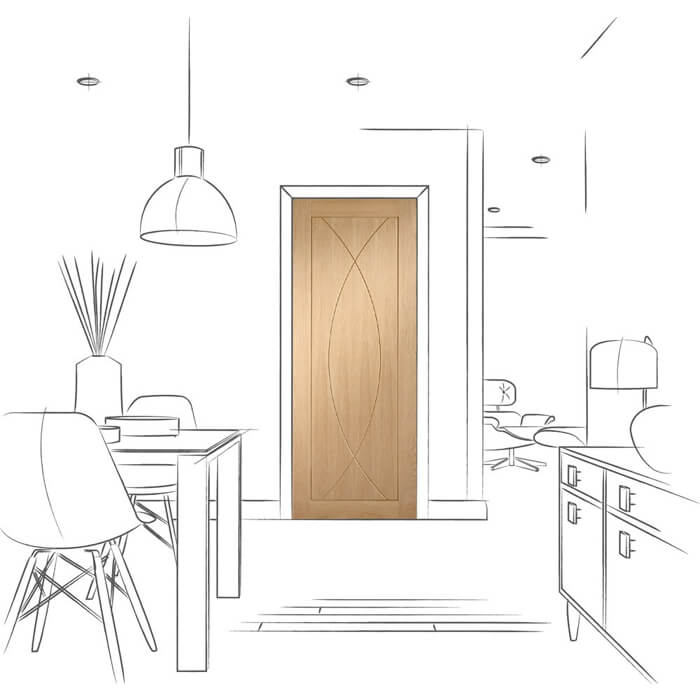 XL Joinery Pesaro Pre-Finished Oak 5-Panels Internal Door