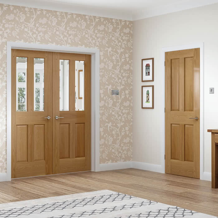 XL Joinery Victorian Un-Finished Oak 4-Panels With Raised Moulding Internal Fire Door