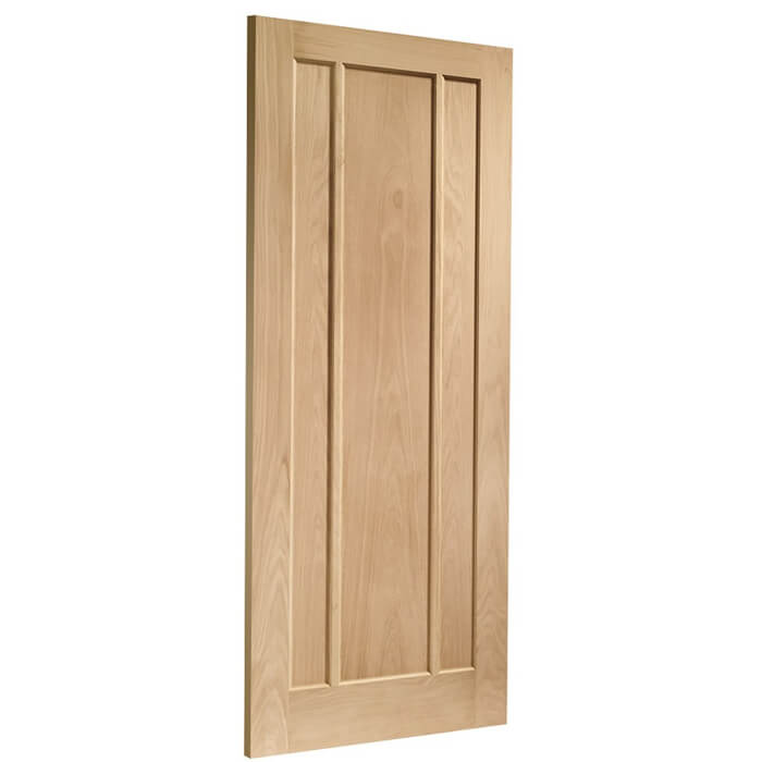 XL Joinery Worcester Un-Finished Oak 3-Panels Internal Fire Door