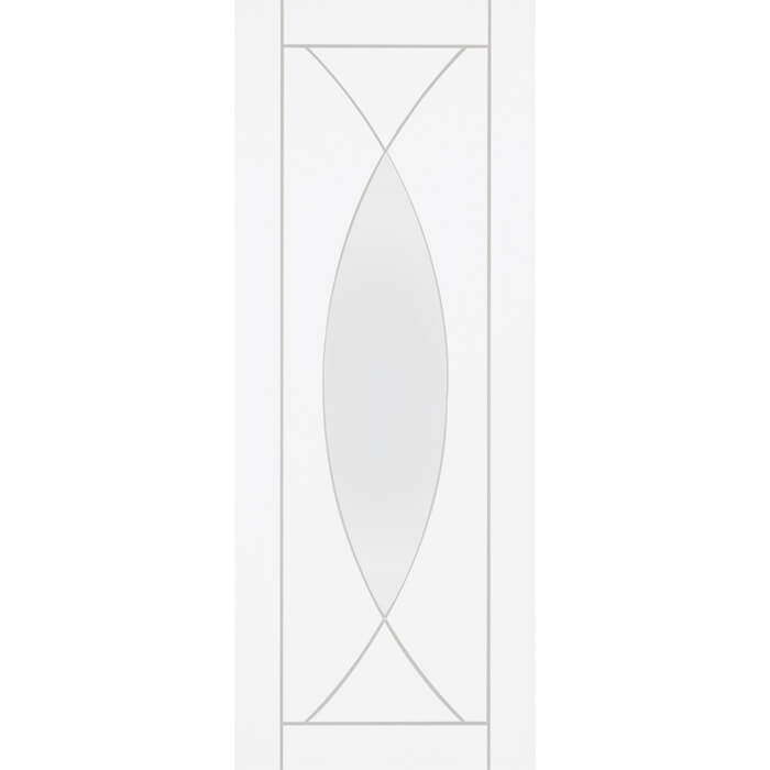 XL Joinery Pesaro White Primed 4-Panels 1-Lite Internal Glazed Door