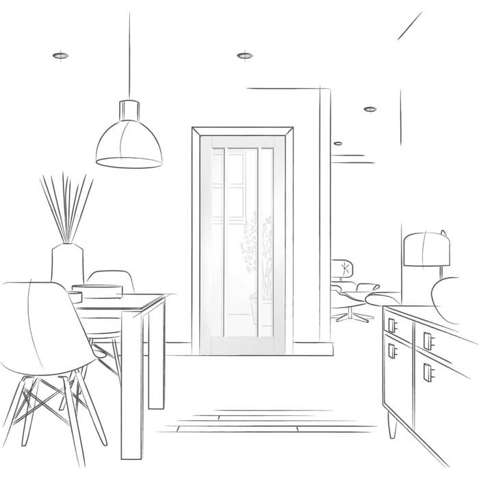 XL Joinery Worcester White Primed 3-Lites Internal Glazed Door