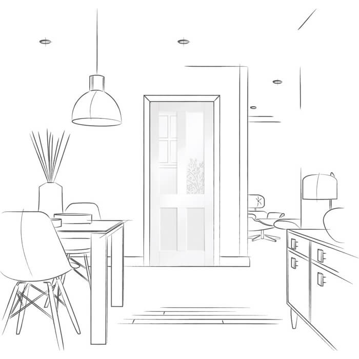 XL Joinery Malton Shaker White Primed 2-Panels 2-Lites Internal Glazed Door