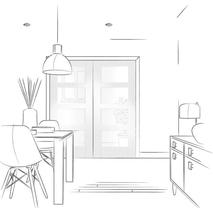 XL Joinery Pattern 10 White Primed 2-Lites Internal Glazed Door Pair