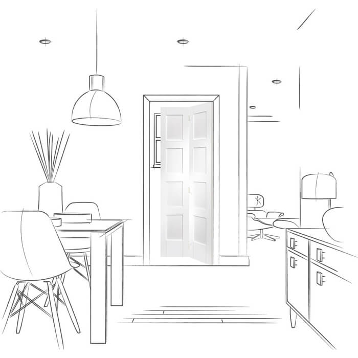 XL Joinery Shaker White Primed 8-Panels Internal Bi-Fold Door