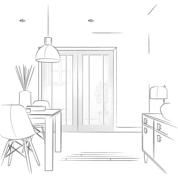 XL Joinery Worcester White Primed 3-Lites Internal Glazed Door Pair