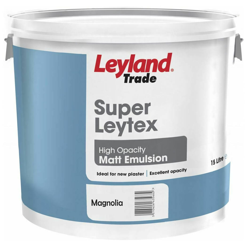 Leyland Trade Super Leytex Matt Emulsion Paint Brilliant White 15L