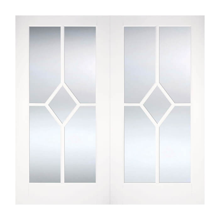 LPD Reims White Primed 10-Lites Internal Glazed Pair Door