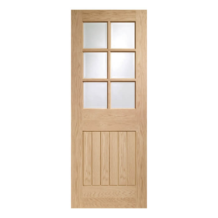 XL Joinery Suffolk Original Un-Finished Oak 1P 6L Internal Glazed Door