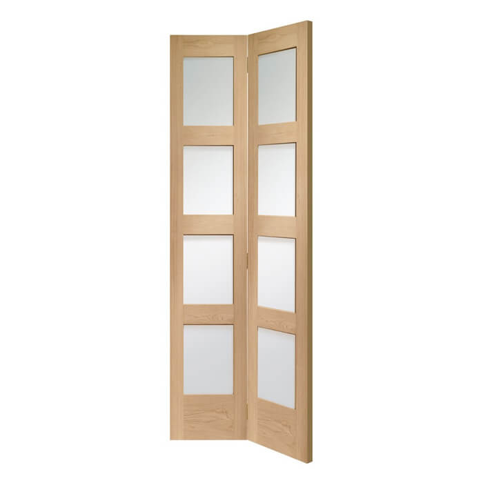 XL Joinery Shaker Un-Finished Oak 8-Lites Internal Bi-Fold Glazed Door