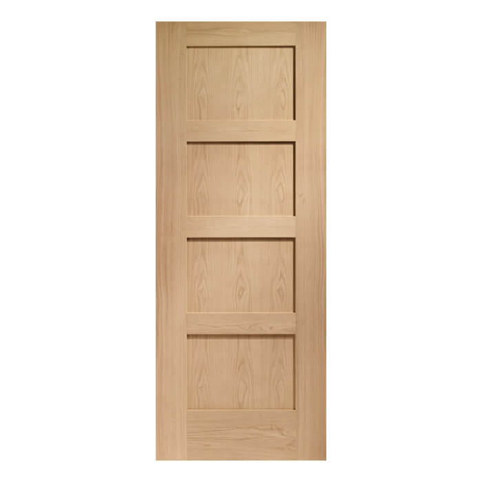 XL Joinery Shaker Un-Finished Oak 4-Panels Internal Door