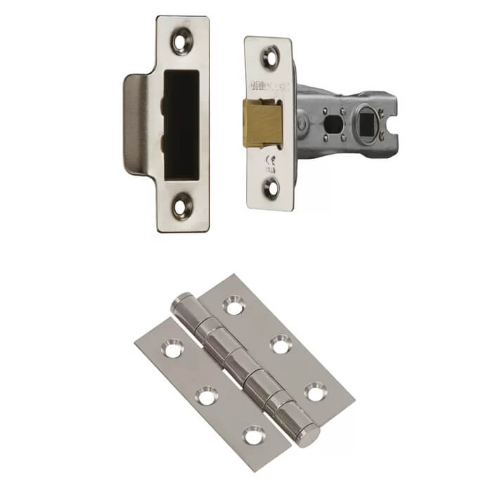 XL Joinery Oder Black Nickel Plated Lever Latch Plate Fire Door Handle Pack