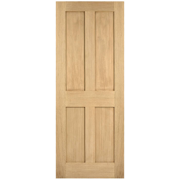 LPD London Un-Finished Oak 4-Panels Internal Fire Door