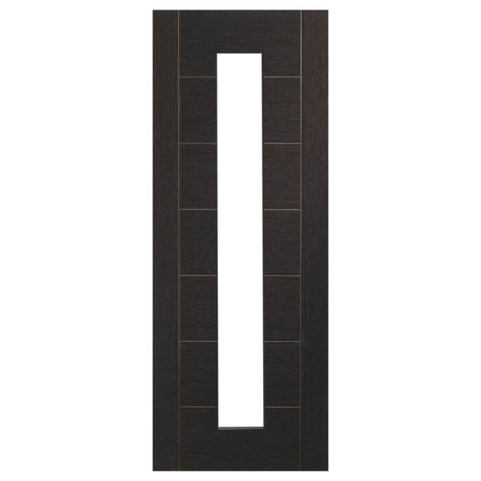 XL Joinery Palermo Internal Door with 7 Panel and 1 Clear Glazed Light - Prefinished Dark Grey