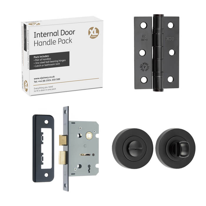 XL Joinery Curone Matte Black Fire Door Handle Pack