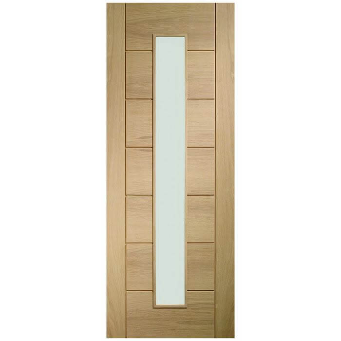 XL Joinery Palermo Un-Finished Oak 7-Panels 1-Lite Internal Glazed Door