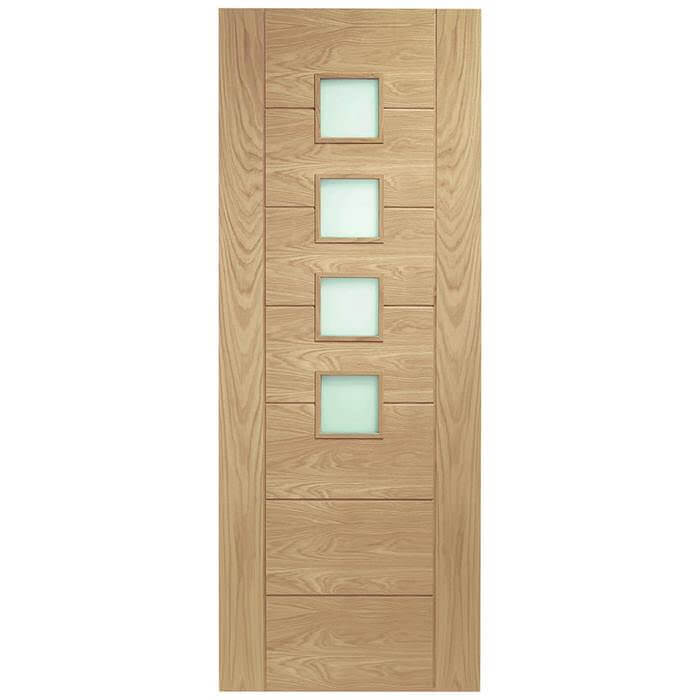 XL Joinery Palermo Un-Finished Oak 4L Internal Glazed Door