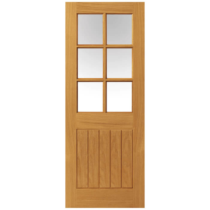 JB Kind Thames Pre-Finished Oak 1-Panel 6-Lites Internal Glazed Door