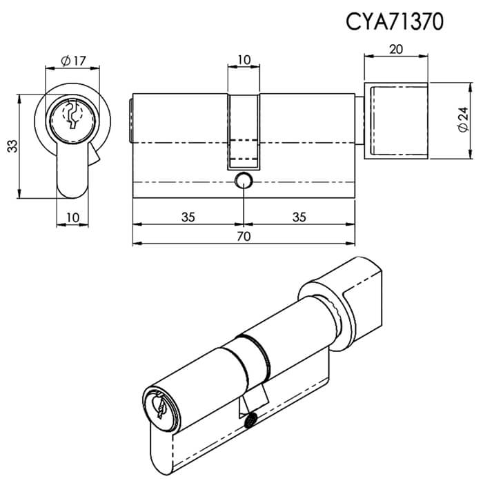 Carlisle Brass Eurospec MP5 Polished Chrome Euro Cylinder And Turn