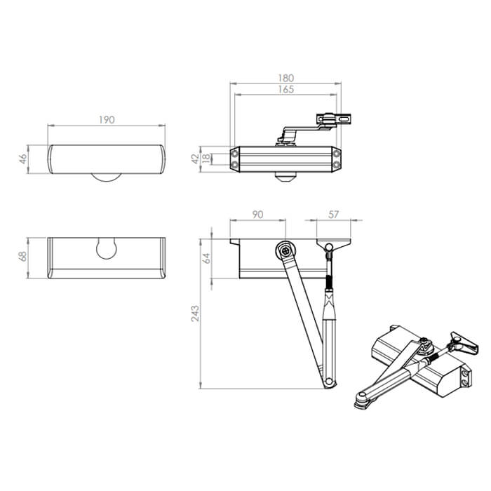 Carlisle Brass Overhead Door Closer